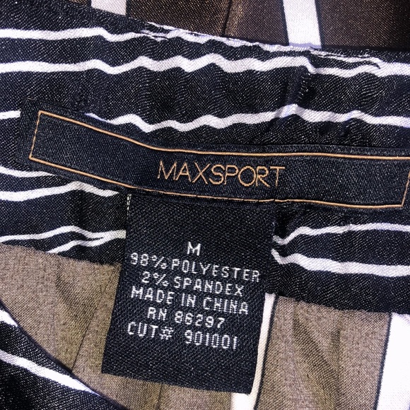 MAX SPORT Sleeveless Brown & White Retro Print Dress - M - Picture 7 of 7